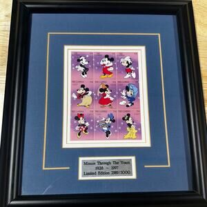 Disney Minnie "Through the Years" Limited Stamp Collection 2989/5000 w/ COA